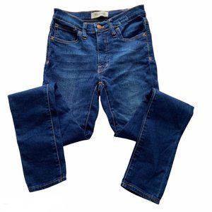 NWT Madewell 9” Mid Rise Dark Blue Classic 5 Pocket Skinny Cotton Blend Jeans 24